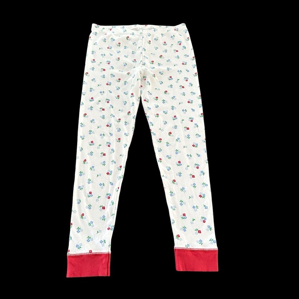 The Beaufort Bonnet Company Girls 12 Floral Pajama Bottoms Pants Blue Floral Red